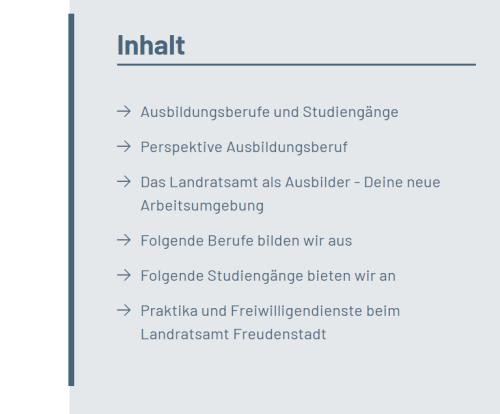 Inhaltsblock mit den Überschriften der Seite
