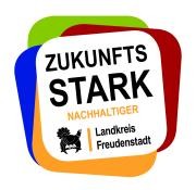 Logo Zukunftsstark Nachhaltiger Landkreis Freudenstadt Logo Zukunftsstark Nachhaltiger Landkreis Freudenstadt Farben rot für Soziales, grün für Ökologie, orange für Verwaltung, blau für Ökonomie i ie