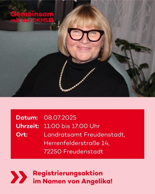 Plakat zur Ankündigung der Typisierungsaktion im Landratsamt