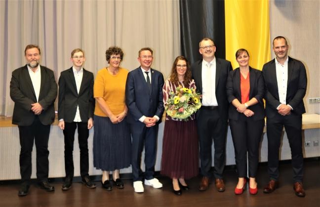 Redner der Amtseinsetzungsfeier mit Landrat Junt und Ehefrau