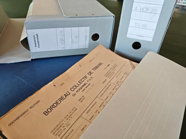 Blick auf alte Akten des Requisitionsamts Horb
